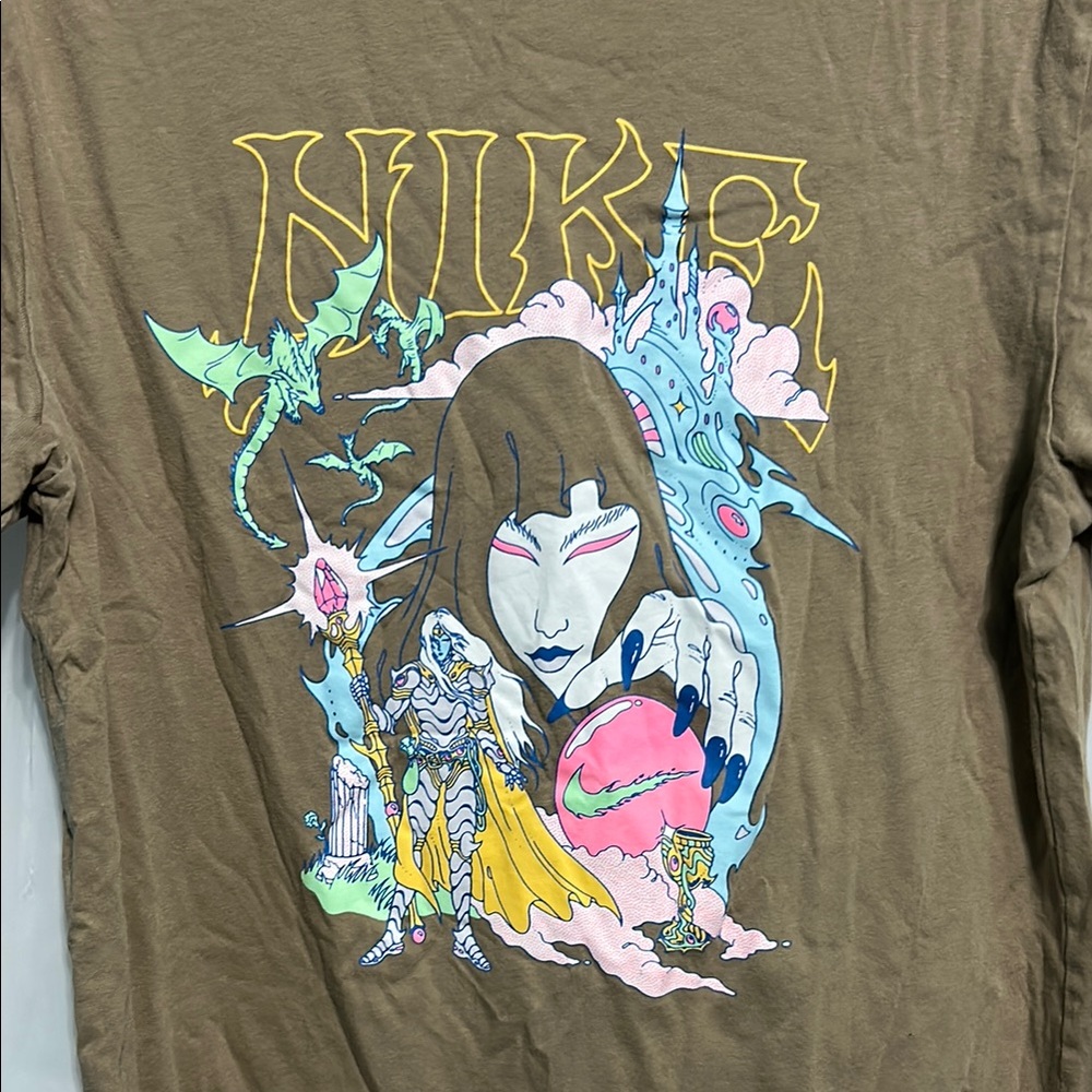 Nike Brown Tee with Fantasy Graphic